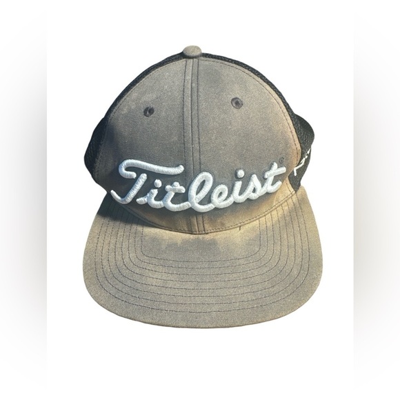 Titleist Pro V1 FootJoy Mesh Fitted Golf‎ Hat Cap Men's Gray Black - Picture 1 of 5